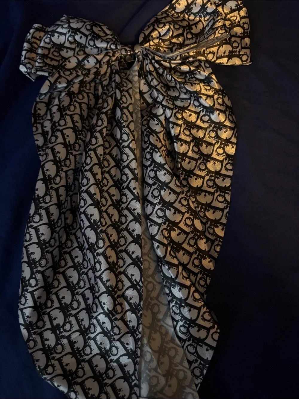 FASHION - 2pc Silk Bow-Detail Sleep Top in Black & Gold and Silver & Black